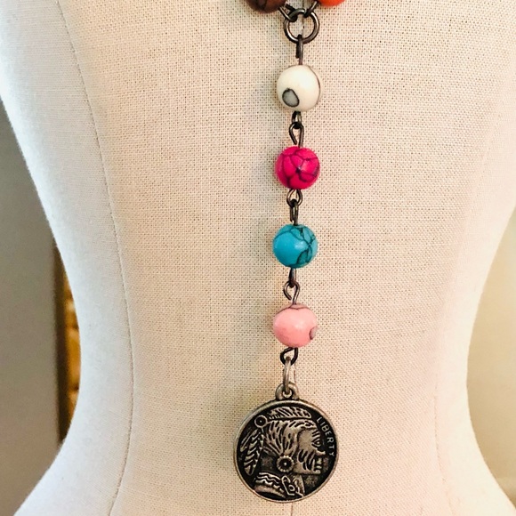 Vintage Fossil Necklace & Y coin Necklace - Picture 3 of 14